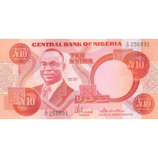 P25c Nigeria - 10 Naira Year ND (1984-2000)